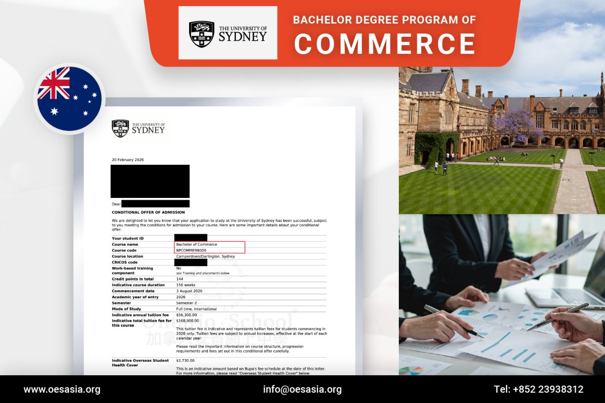 Congratulations to our Class of 2026 student who received an offer from The University of Sydney
