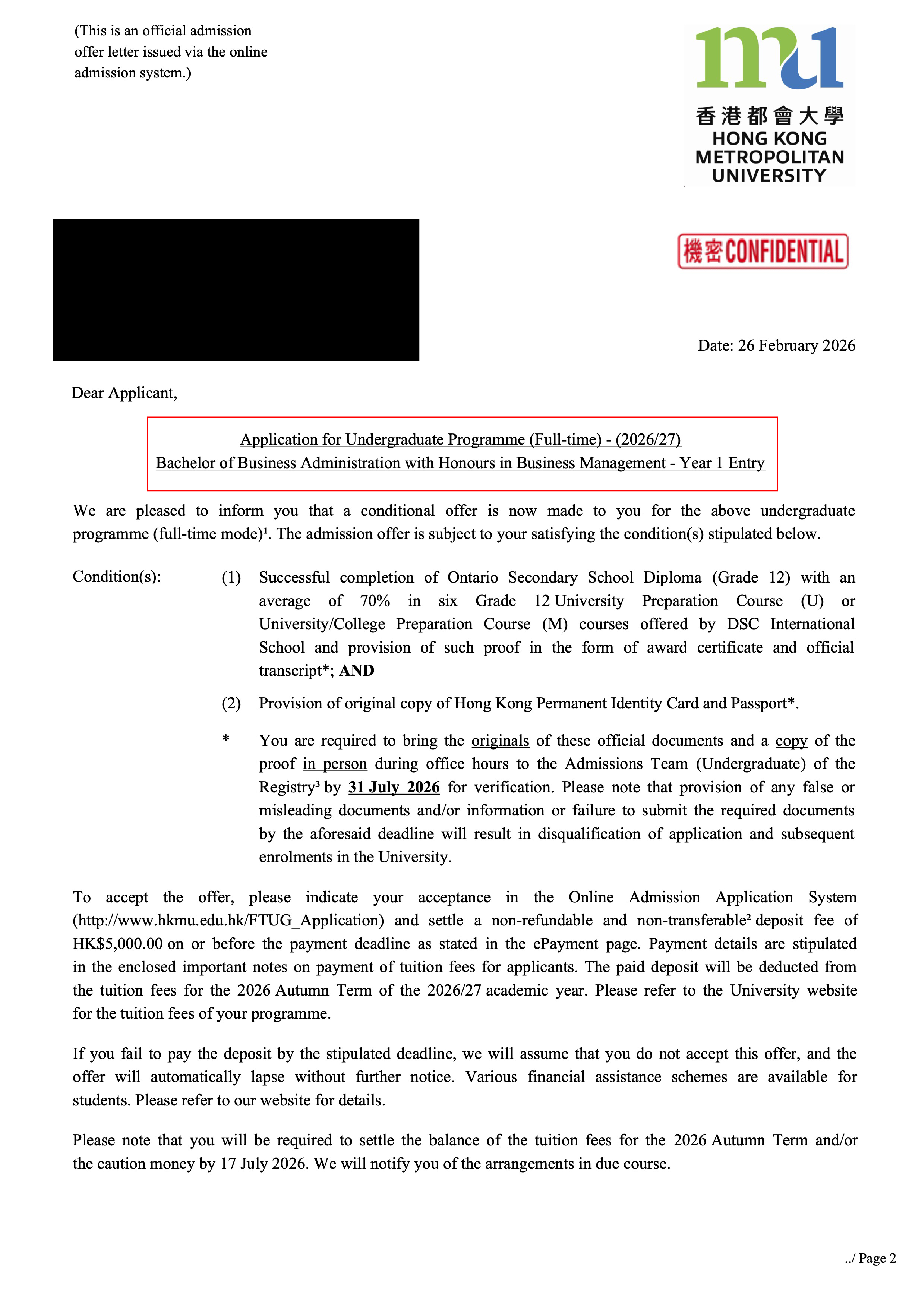 20260316_OeS_Website_New Offer 2026_Business Administation with Honours in Business Management