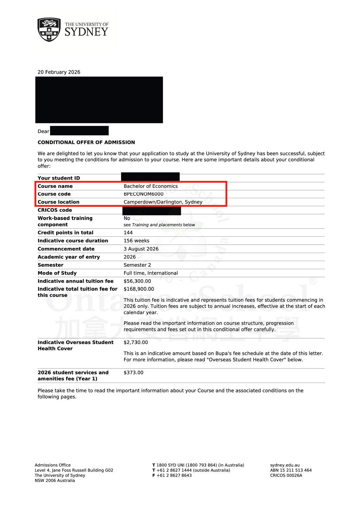 20260310_OeS_Website Offer_New Offer 2026_The University of Sydney_Bachelor of Economics