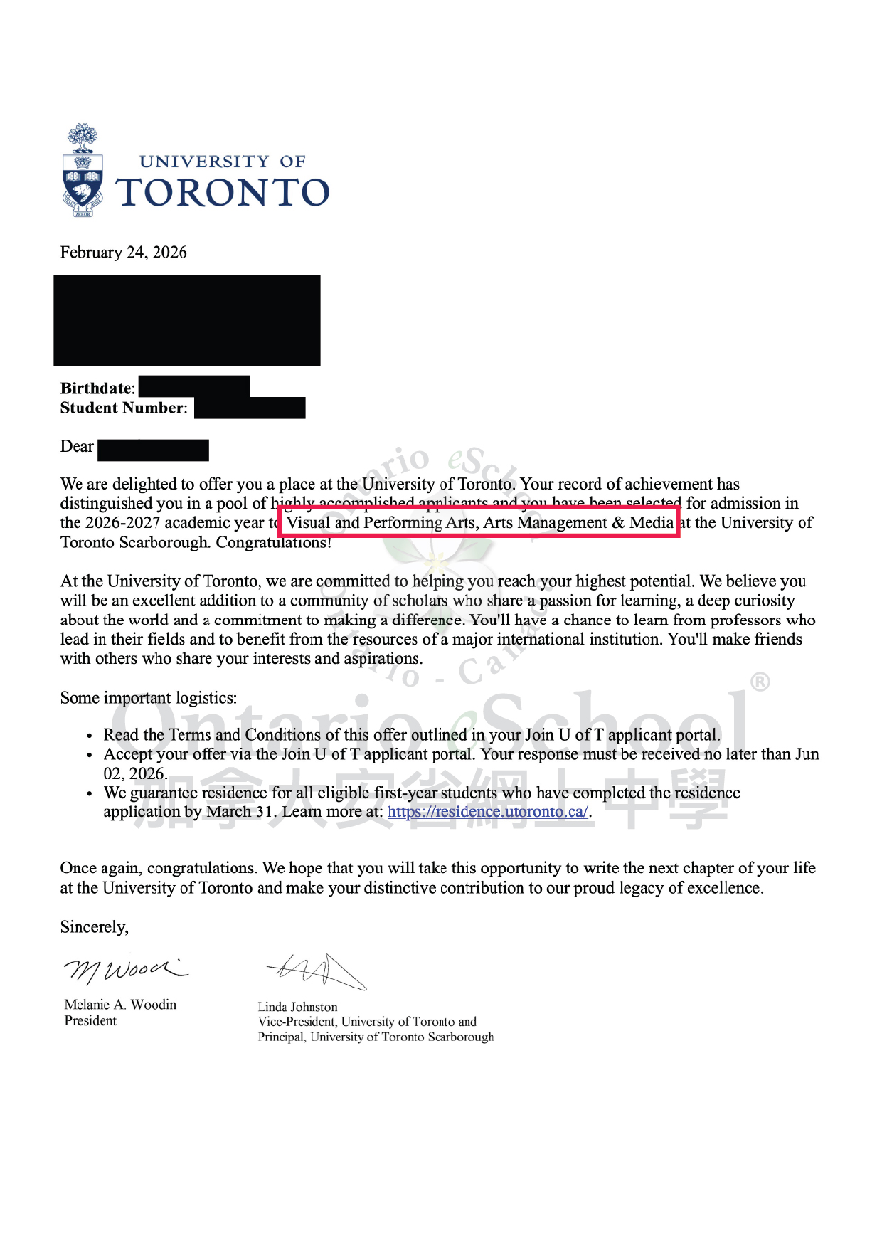 University of Toronto Scarborough_Visual and Performing Arts Arts Management  Media